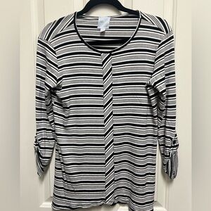 Striped Black and White Women's Top